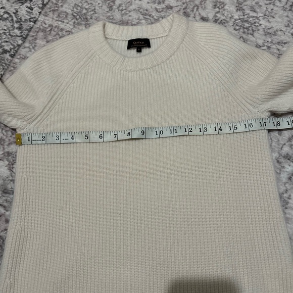 Quince Mongolian Cashmere Fisherman Crewneck Sweater Soft Ivory - Picture 9 of 13